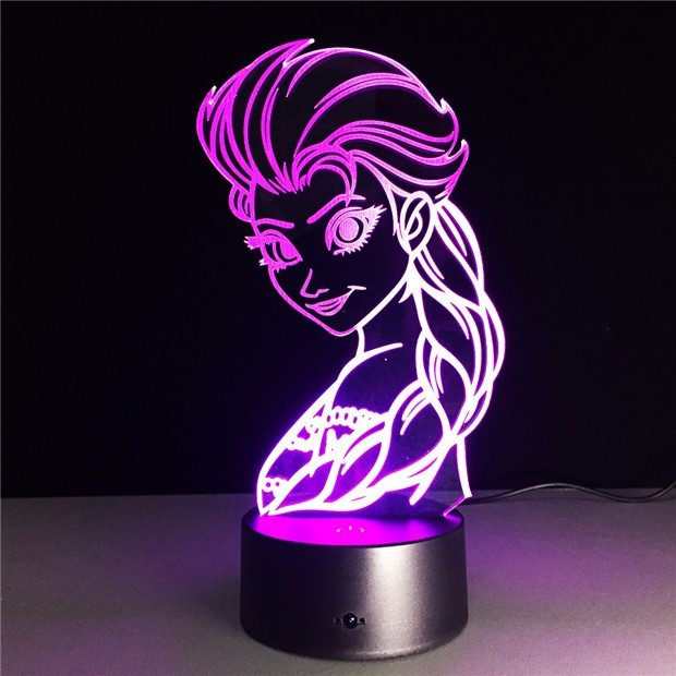Elsa Fra Frozen 3d Lampe fra Dingadget