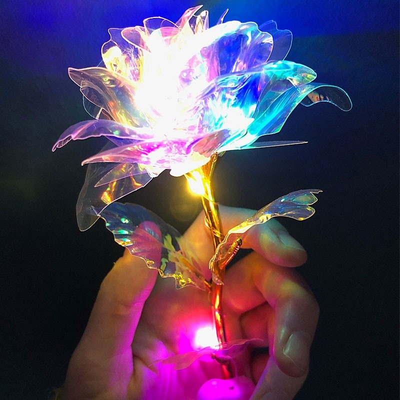 Holografisk Rose Med Led Lys fra Dingadget