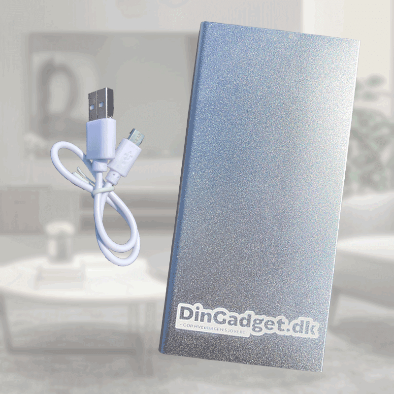 Grå Powerbank 10000mah fra Dingadget