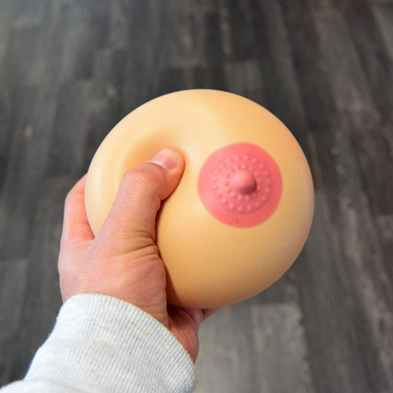 Afstressende Squishy Boob   Størrelse X fra Dingadget