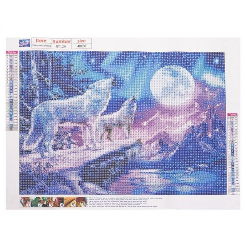 Ulve 5d Diamond Paint   40 X 30 Cm fra Dingadget