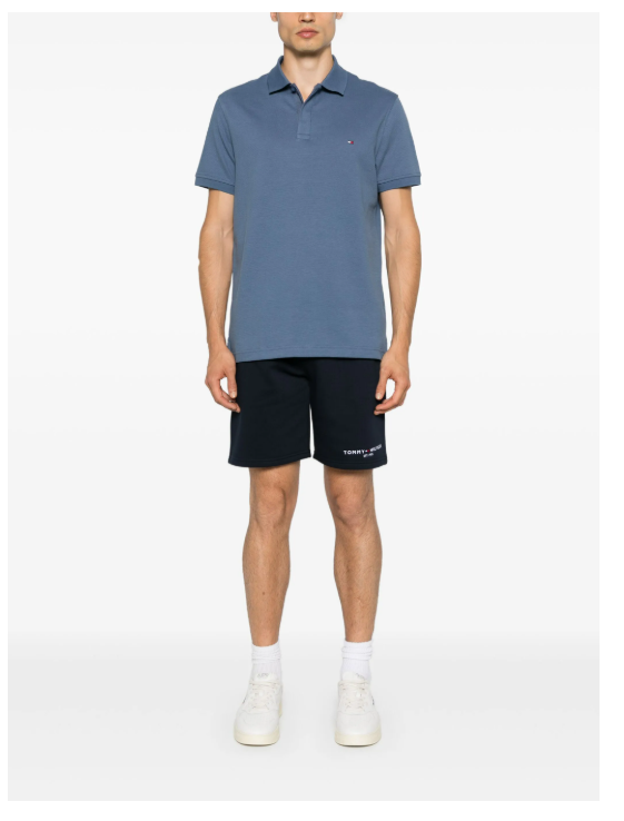 Polo Med Broderet Logo  Himmelblå Klassisk Herrepolo fra Tommy Hilfiger