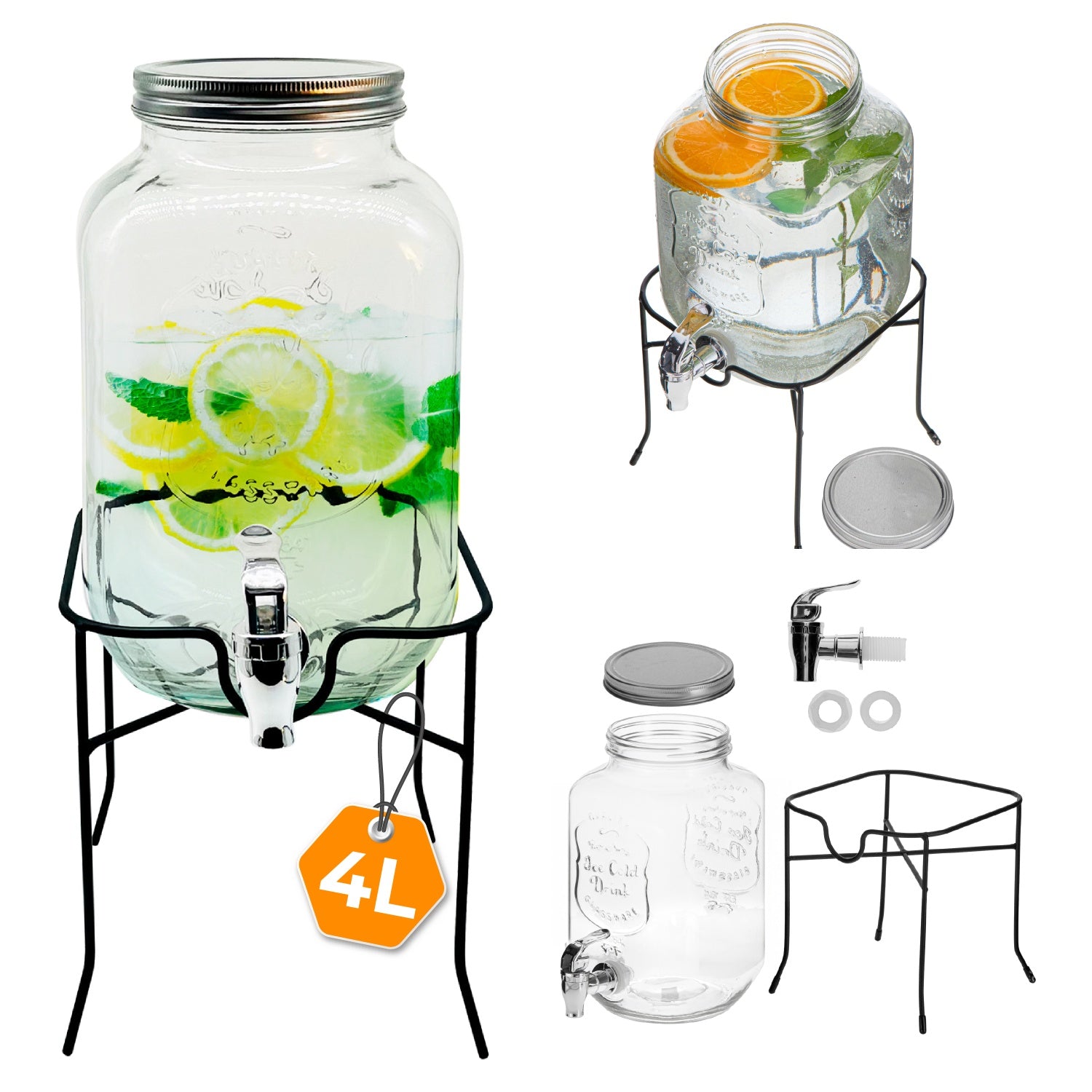 Drikkedispenser 4l I Glas fra Adler