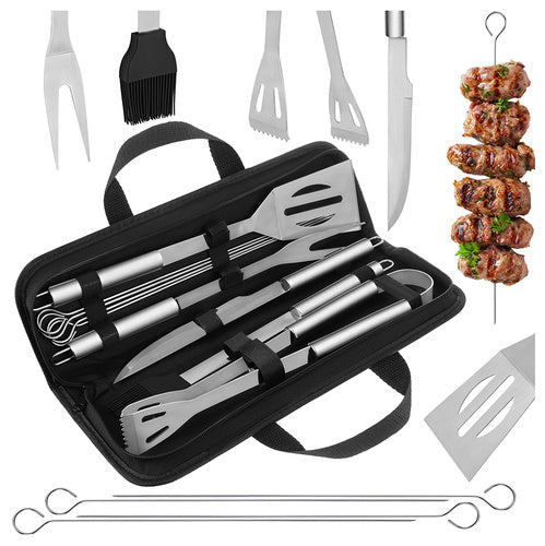 Grillbestik Sæt 9 Dele I Kuffert  Bbq Tilbehør I Rustfrit Stål fra We Do Better