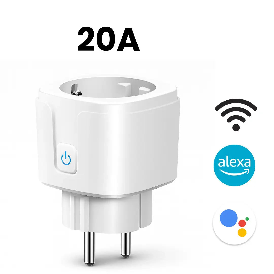 Smart Wifi Stikkontakt 20a Med Energimåler  Kompatibel Med Alexa & Google Home fra We Do Better