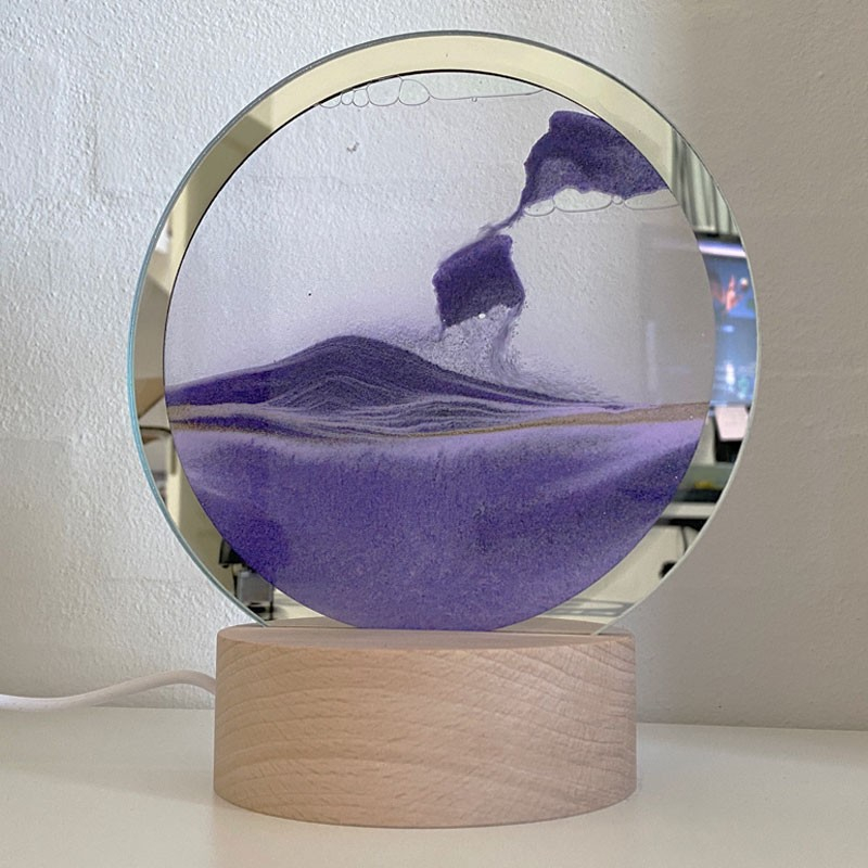 Timeglas Led Lampe Med Sand   Rød fra Dingadget