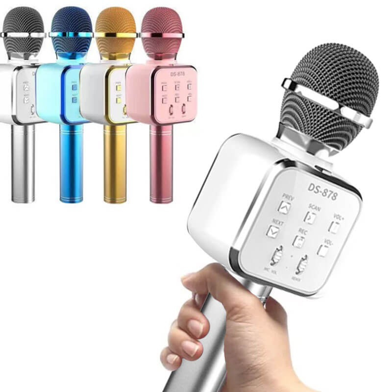 Trådløs Karaoke Mikrofon Med Højtaler   Sort fra Dingadget