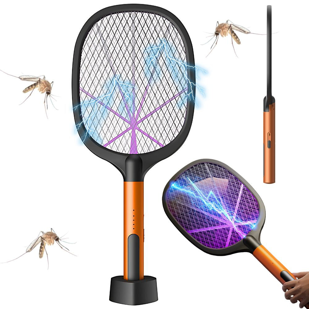 Elektrisk Fluesmækker Med Uv Lampe & Opladerstander  Effektiv Mod Myg, Fluer Og Insekter fra We Do Better
