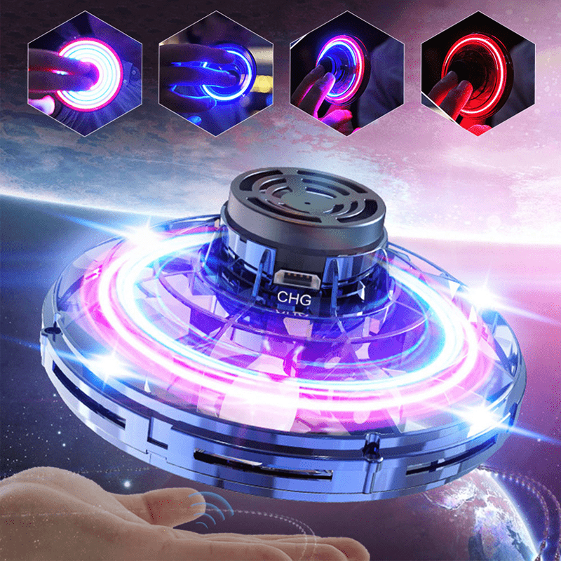 Flyvende Ufo Spinner   Sort fra Dingadget