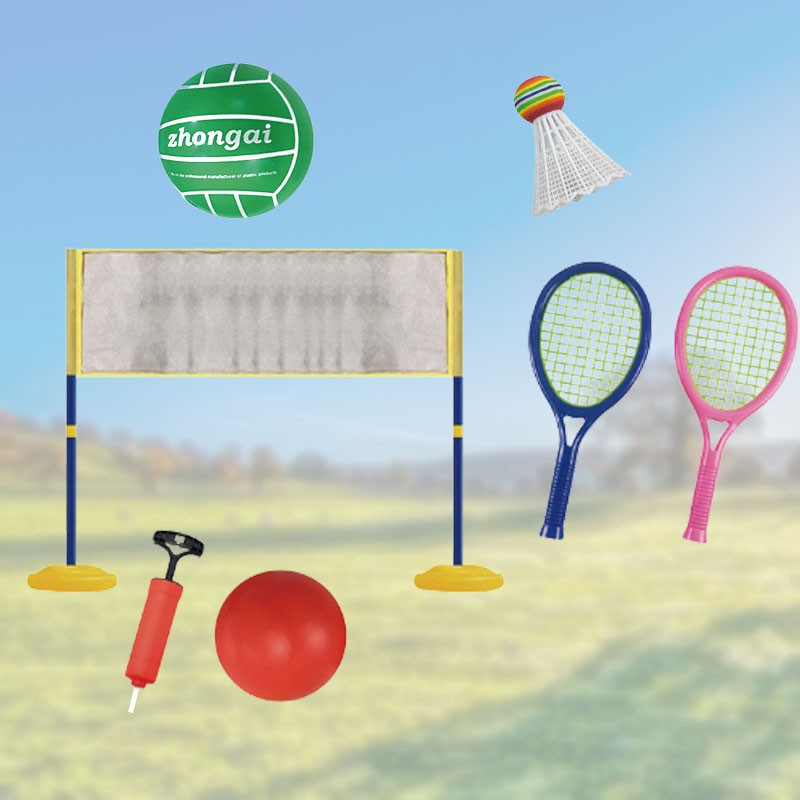 2 I 1 Sæt     Badminton Og Volleyball fra Dingadget