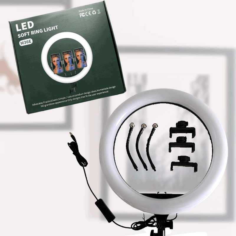 Ring Light Incl Stativ   Plads Til 3 Telefoner fra Dingadget